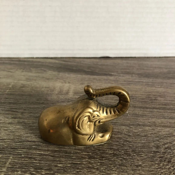 Vtg Small Brass Elephant - Picture 3 of 7